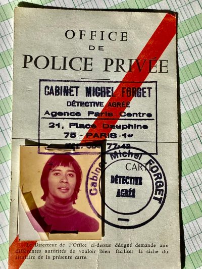 Toute première carte professionnelle de police privée, datant de 1971.